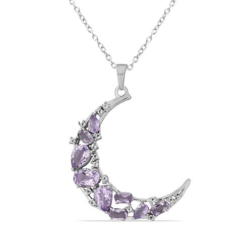 BUY REAL AFRICAN AMETHYST GEMSTONE PENDANT IN 925 SILVER  